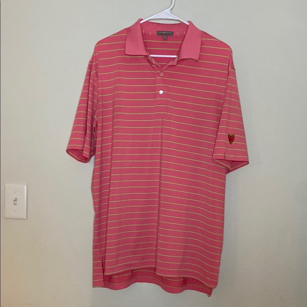 Peter Millar Pink Striped Polo Shirt